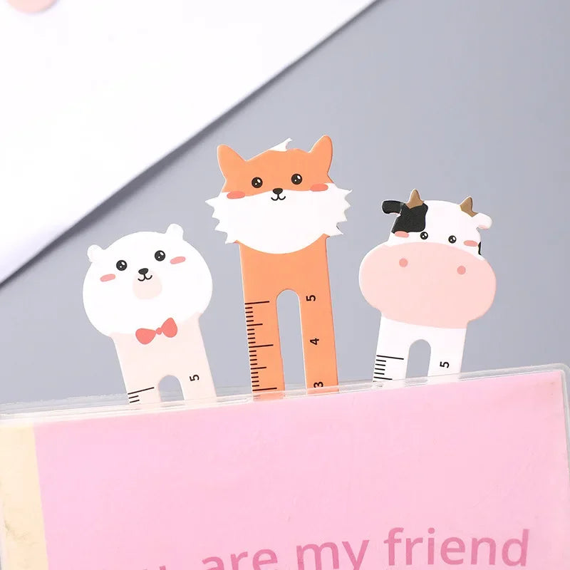 Cat Fox Cow Bookmarkers in a Book