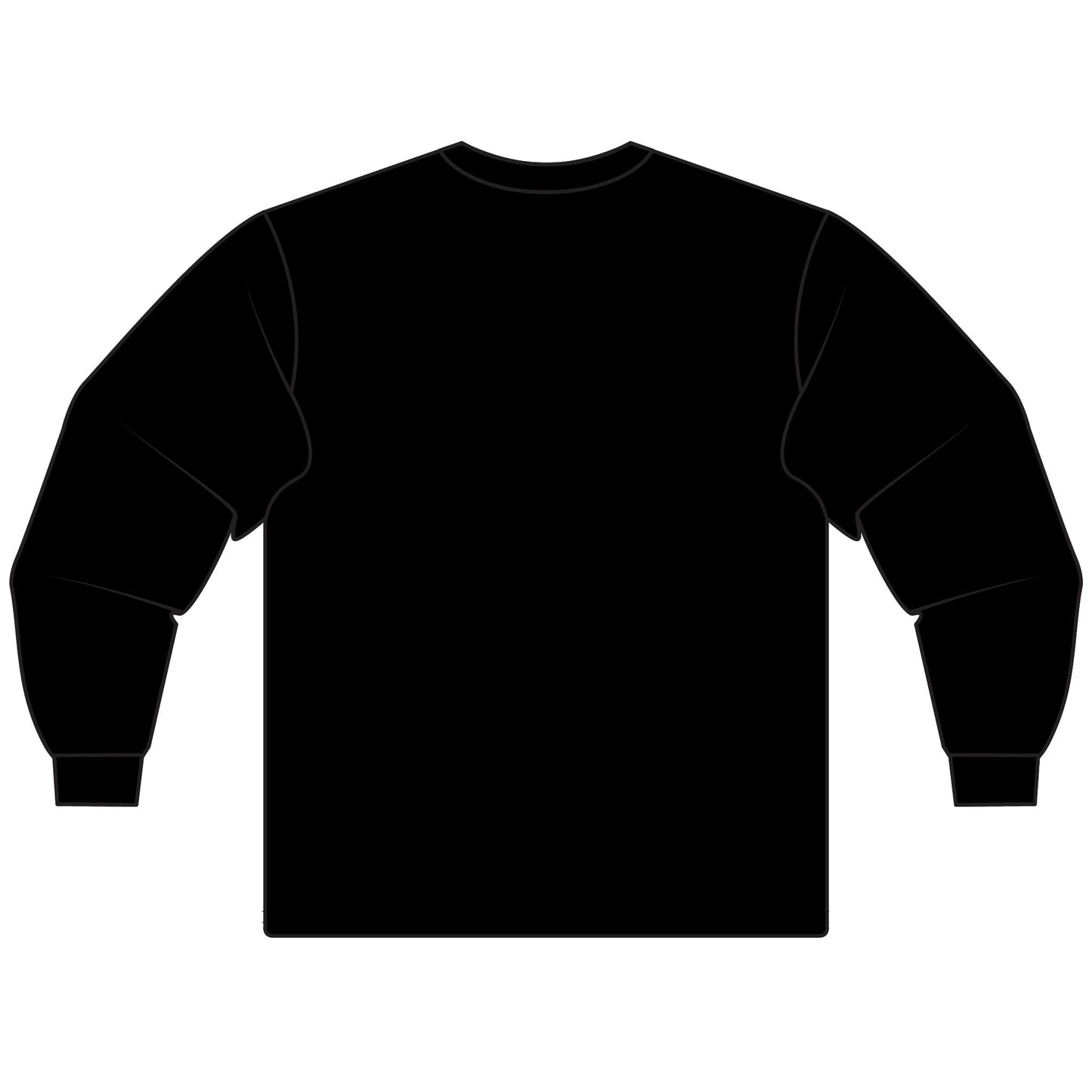 Black sweatshirt on a white background