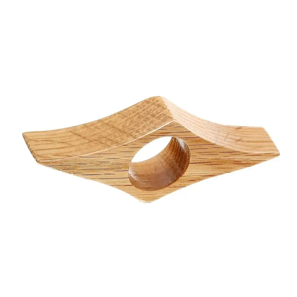 Wooden napkin ring on a white background