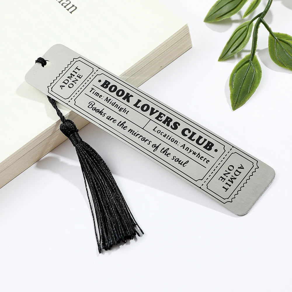 Book-themed bookmark with tassel on a white background
