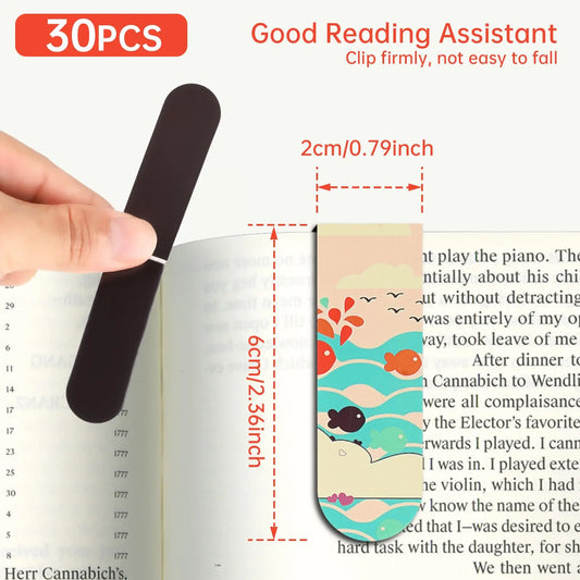 Good Reading Assistant with dimensions and usage instructions on a book