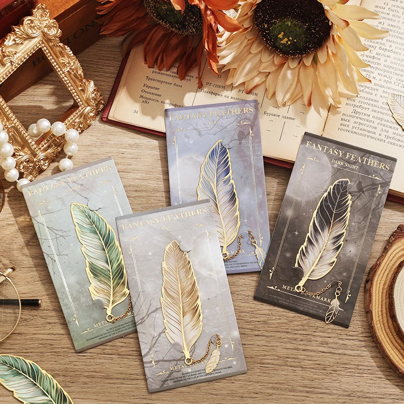 Fantasy feather products on packaging with sunflowers and a mirror in the background