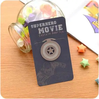 Captain America Bookmark leaning on a jar