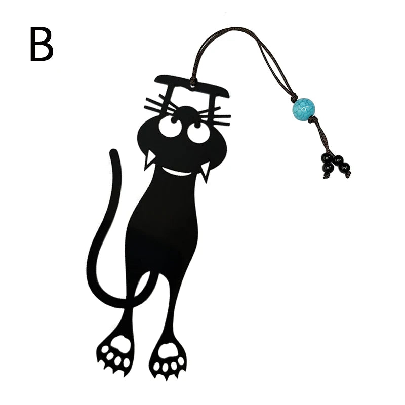 Cat Bookmarker Blue Bead on white back ground