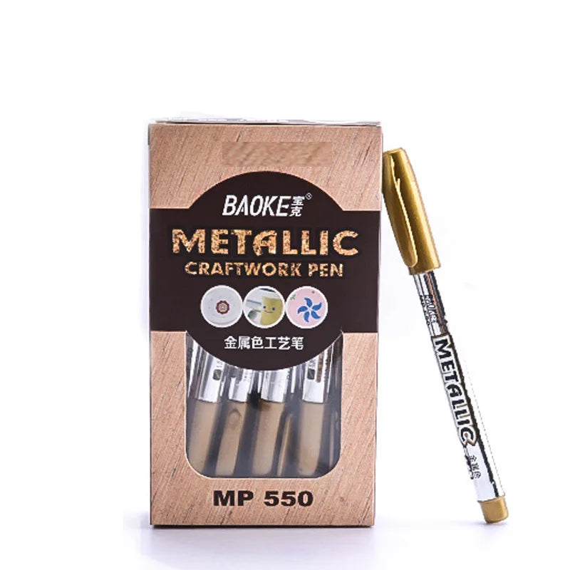 Baoke metallic craftwork pen with packaging on a white background