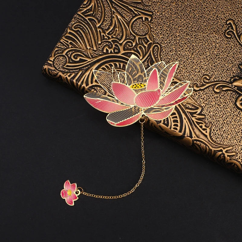Lotus Bookmarker On A Book