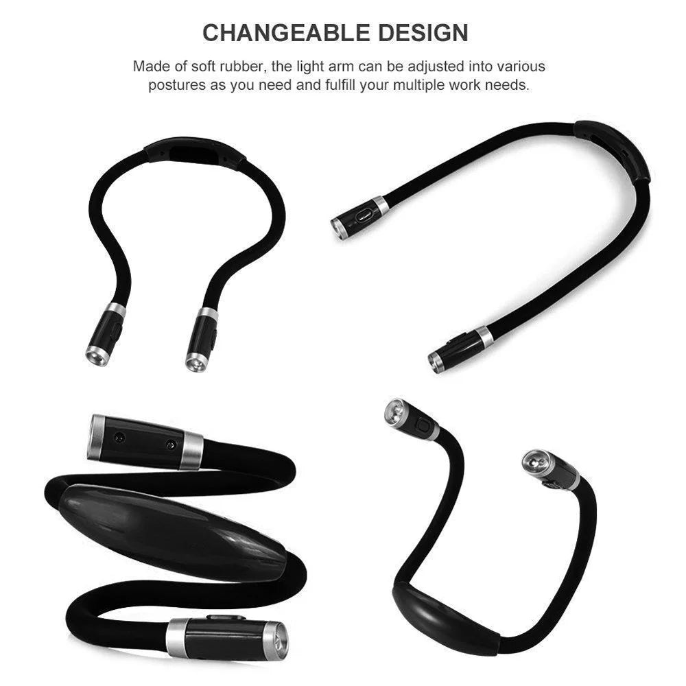Adjustable black light arm with soft rubber design on a white background
