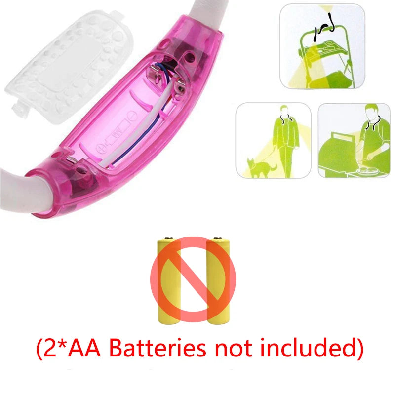 Pink cleaning tool with battery symbol and text indicating batteries not included on a white background