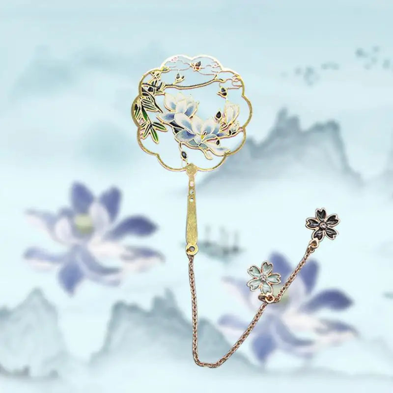 Flower Bookmarker with blue background