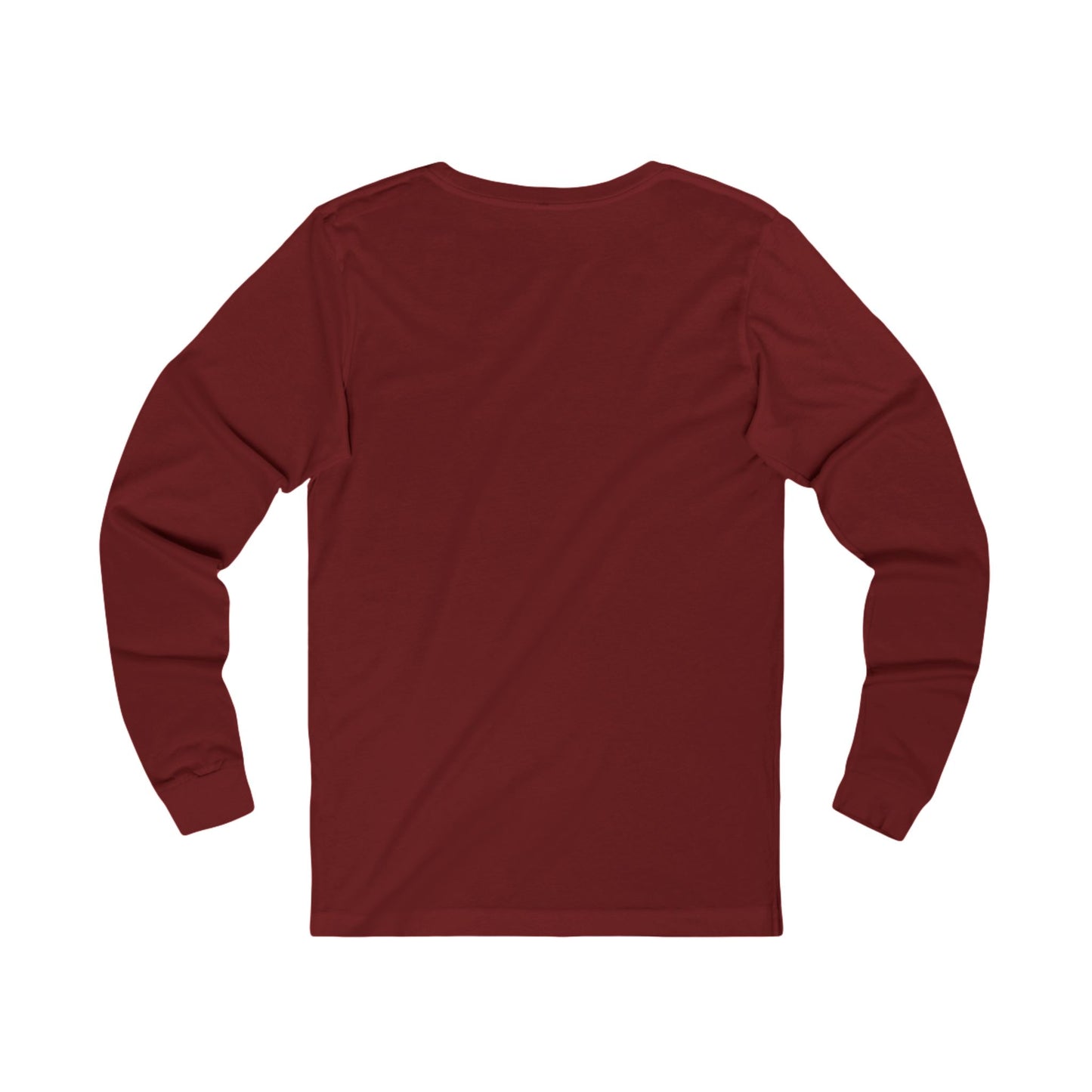 Maroon long-sleeve shirt on a white background