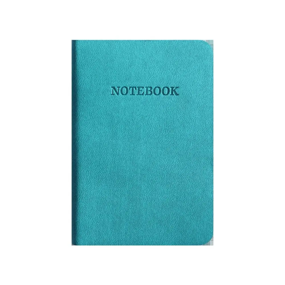 Turquoise notebook with 'NOTEBOOK' text on a white background