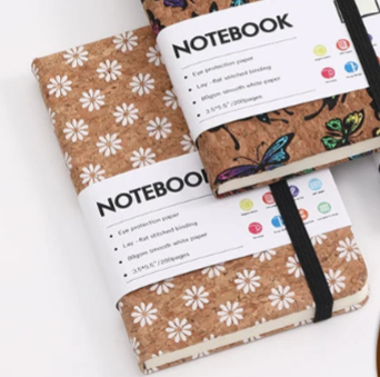 Three notebooks with different covers and designs on a white background