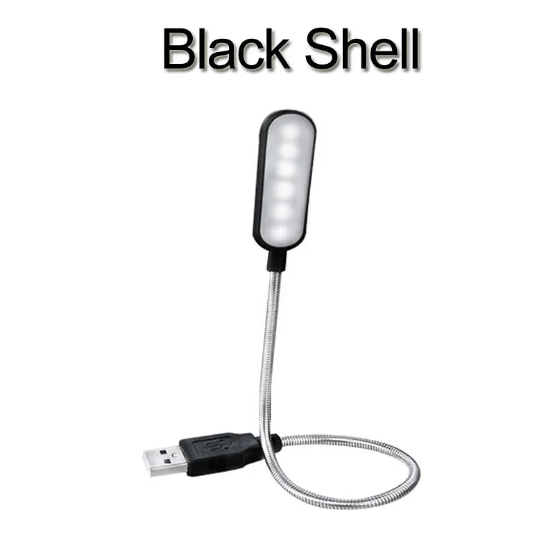 USB LED light with flexible neck on a white background, labeled 'Black Shell'.