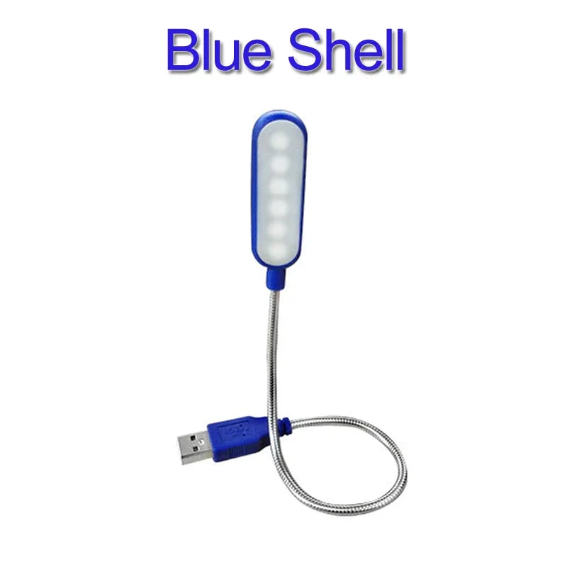 USB light with blue shell on a white background