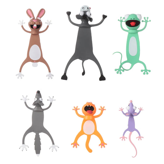 Set of colorful animal-themed slinky toys on a white background