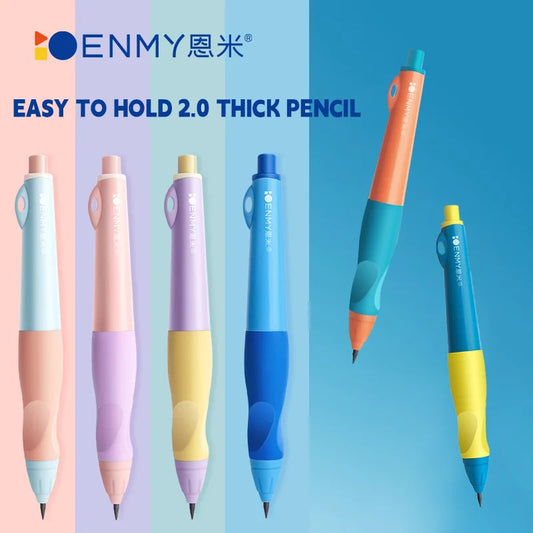 Colorful pencils with ENMY branding on a gradient background
