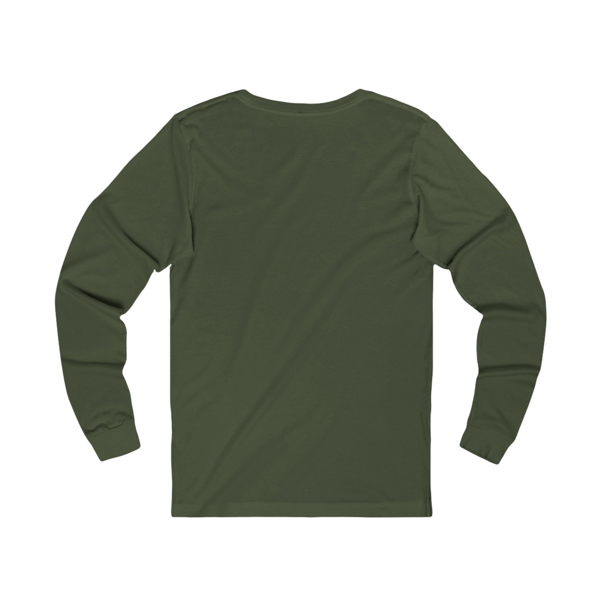 Green long-sleeve shirt on a white background