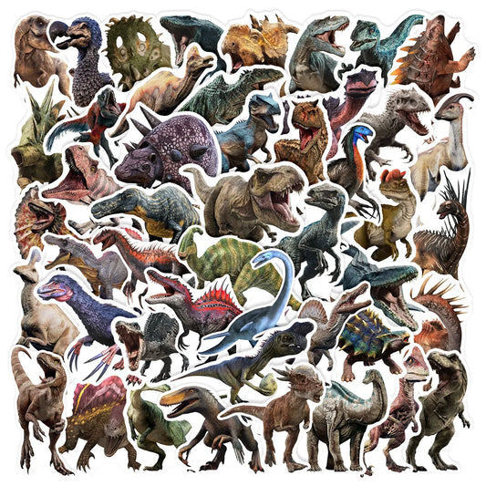 Collection of various dinosaur illustrations on a white background
